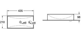 Раковина накладная SantiLine SL-2023L 43см левая белый
